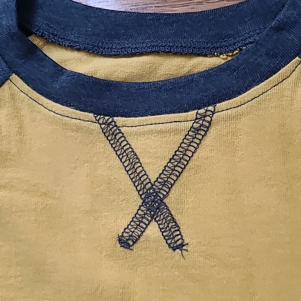 JUMPING BEANS BRAND BOY'S YELLOW AND IVORY LONG SLEEVE TEES BUNDLE SIZE 4 - Picture 4 of 11